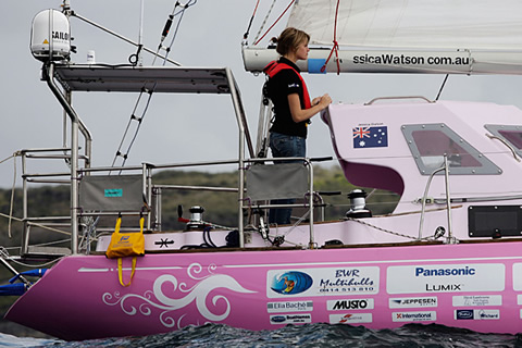 Jessica Watson y su Pink Lady Jessica Watson y su Pink Lady
